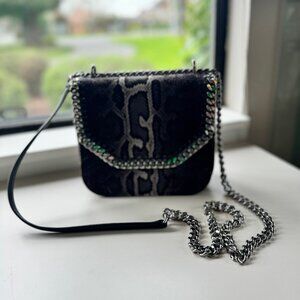 Stella McCartney Falabella Box Bag, Snakeskin Printed Velvet with Signature